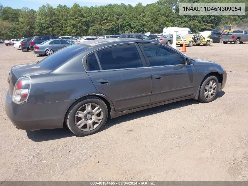 2006 Nissan Altima 2.5 S VIN: 1N4AL11D46N309054 Lot: 40194465