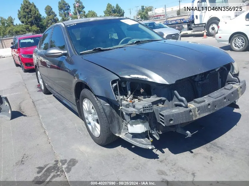 2006 Nissan Altima 2.5 S VIN: 1N4AL11D46N356925 Lot: 40207590