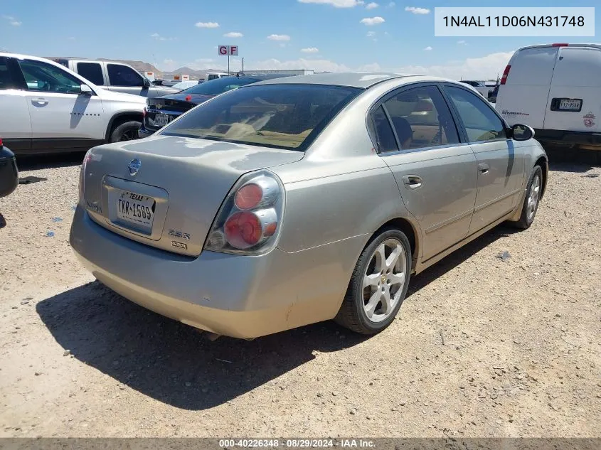 1N4AL11D06N431748 2006 Nissan Altima 2.5 S