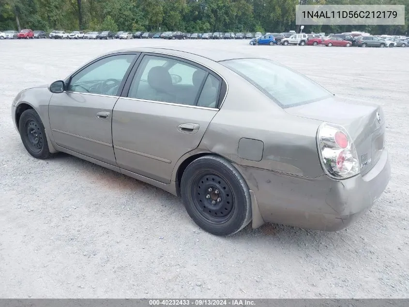 2006 Nissan Altima 2.5 S VIN: 1N4AL11D56C212179 Lot: 40232433