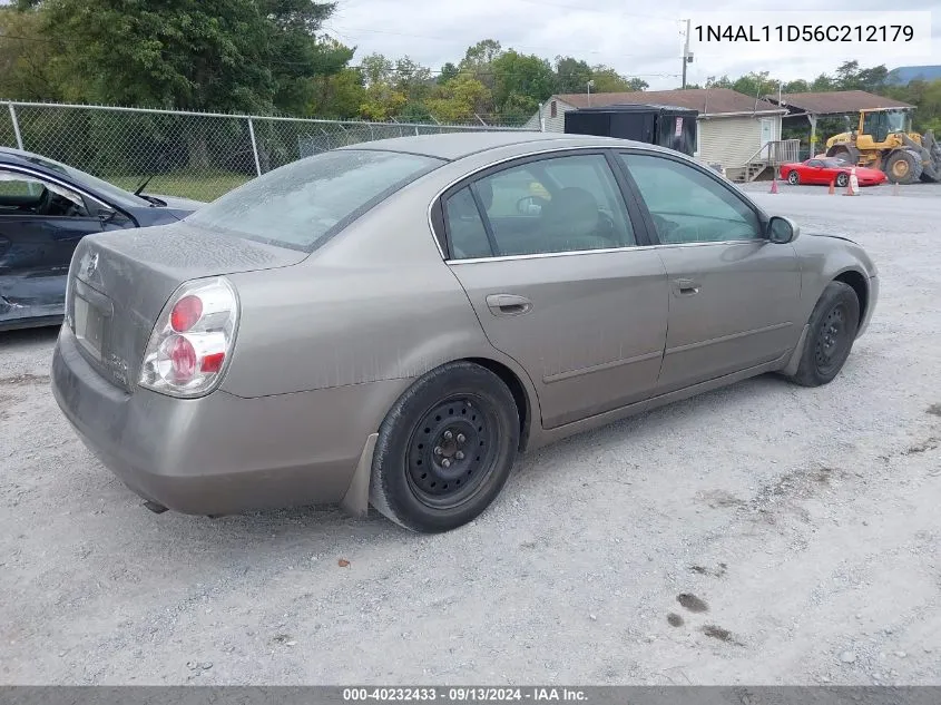 2006 Nissan Altima 2.5 S VIN: 1N4AL11D56C212179 Lot: 40232433