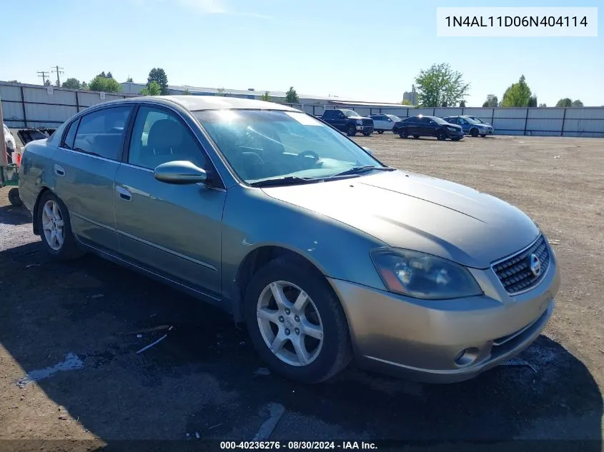 2006 Nissan Altima 2.5 S VIN: 1N4AL11D06N404114 Lot: 40236276