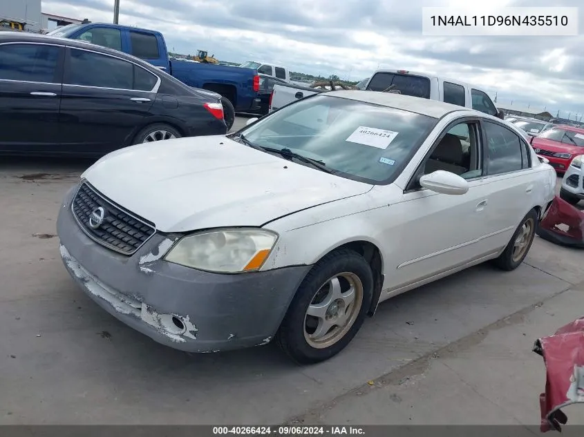 2006 Nissan Altima 2.5 S VIN: 1N4AL11D96N435510 Lot: 40266424