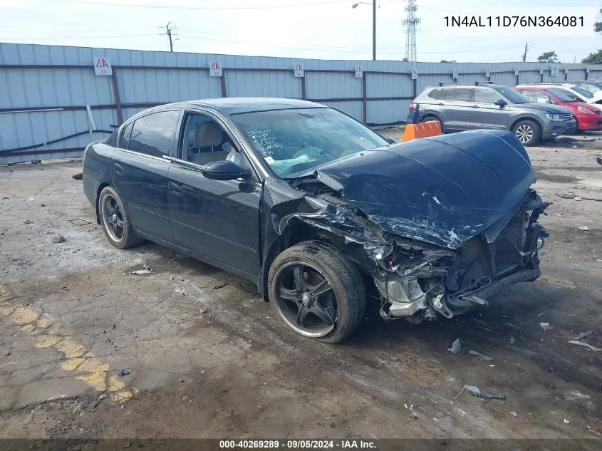 2006 Nissan Altima 2.5 S VIN: 1N4AL11D76N364081 Lot: 40269289