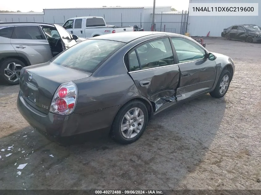 2006 Nissan Altima S/Sl VIN: 1N4AL11DX6C219600 Lot: 40272488