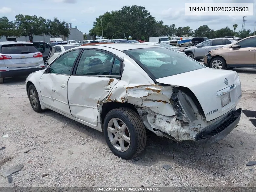 2006 Nissan Altima 2.5 S VIN: 1N4AL11D26C239503 Lot: 40291347