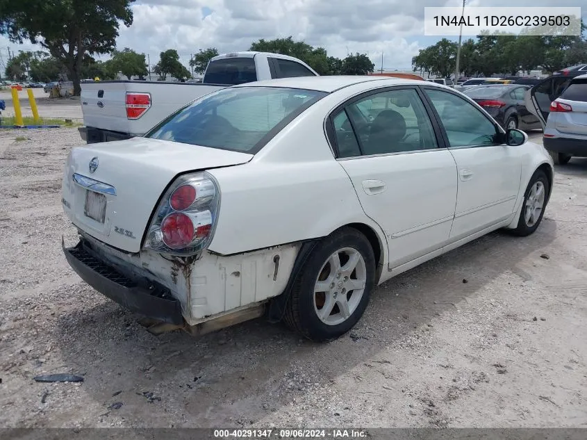 2006 Nissan Altima 2.5 S VIN: 1N4AL11D26C239503 Lot: 40291347