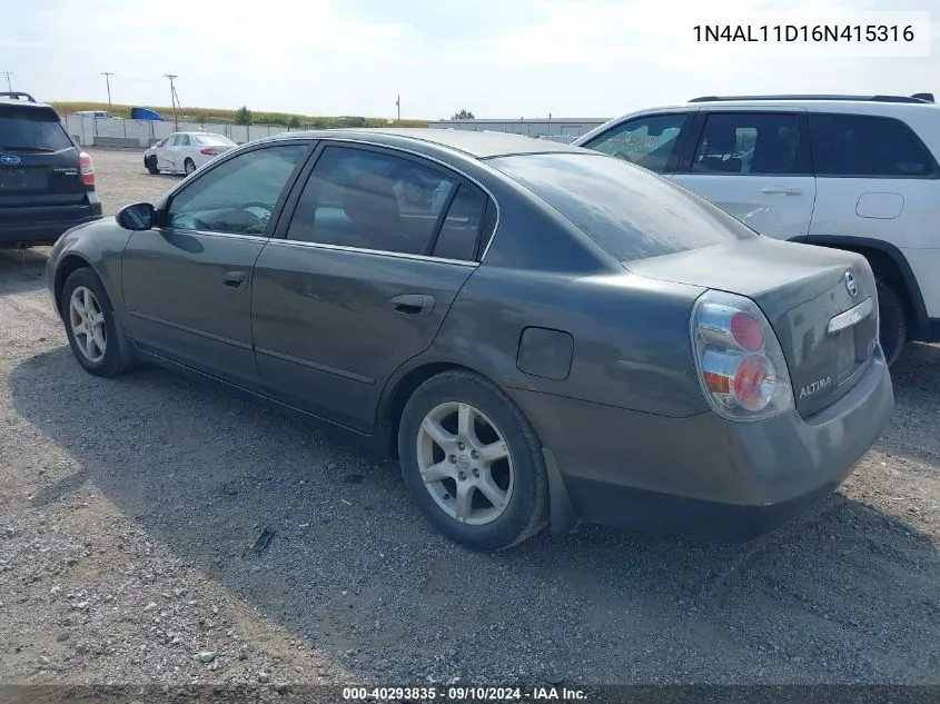 1N4AL11D16N415316 2006 Nissan Altima 2.5 S