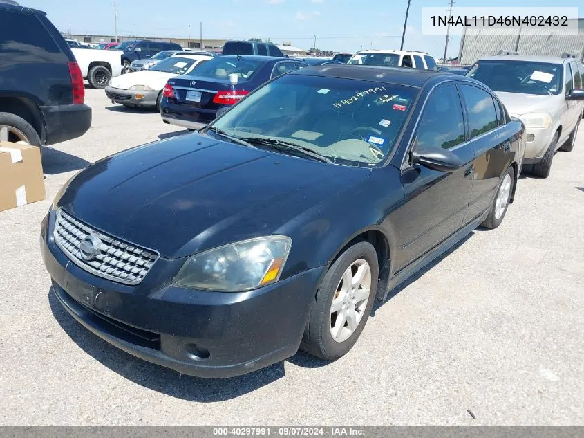 2006 Nissan Altima 2.5 S VIN: 1N4AL11D46N402432 Lot: 40297991