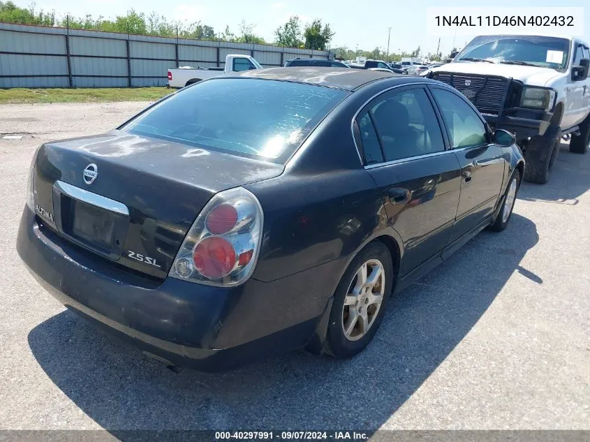 2006 Nissan Altima 2.5 S VIN: 1N4AL11D46N402432 Lot: 40297991