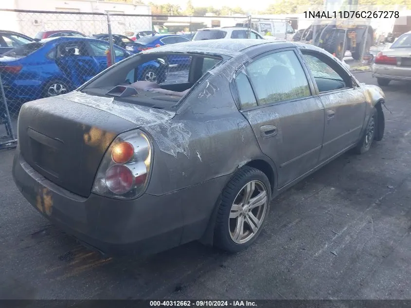 2006 Nissan Altima 2.5 S VIN: 1N4AL11D76C267278 Lot: 40312662