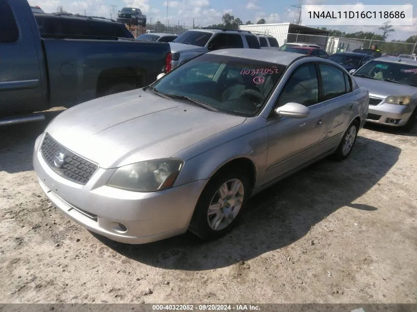 2006 Nissan Altima 2.5 S VIN: 1N4AL11D16C118686 Lot: 40322052