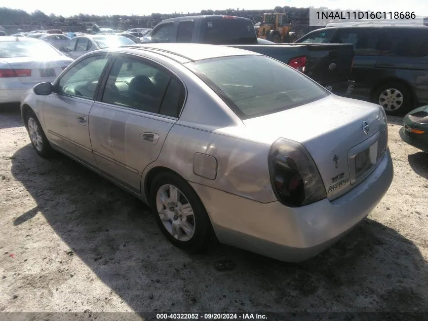 2006 Nissan Altima 2.5 S VIN: 1N4AL11D16C118686 Lot: 40322052