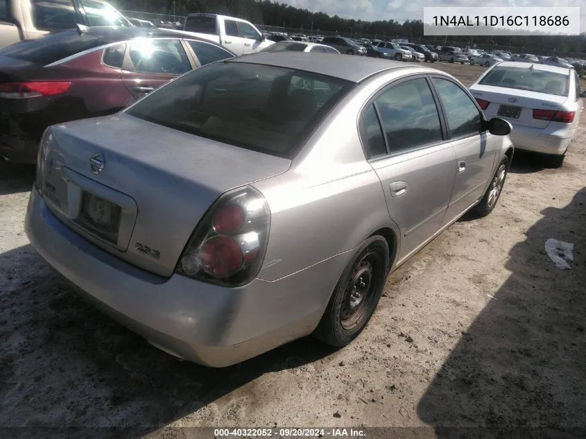 2006 Nissan Altima 2.5 S VIN: 1N4AL11D16C118686 Lot: 40322052