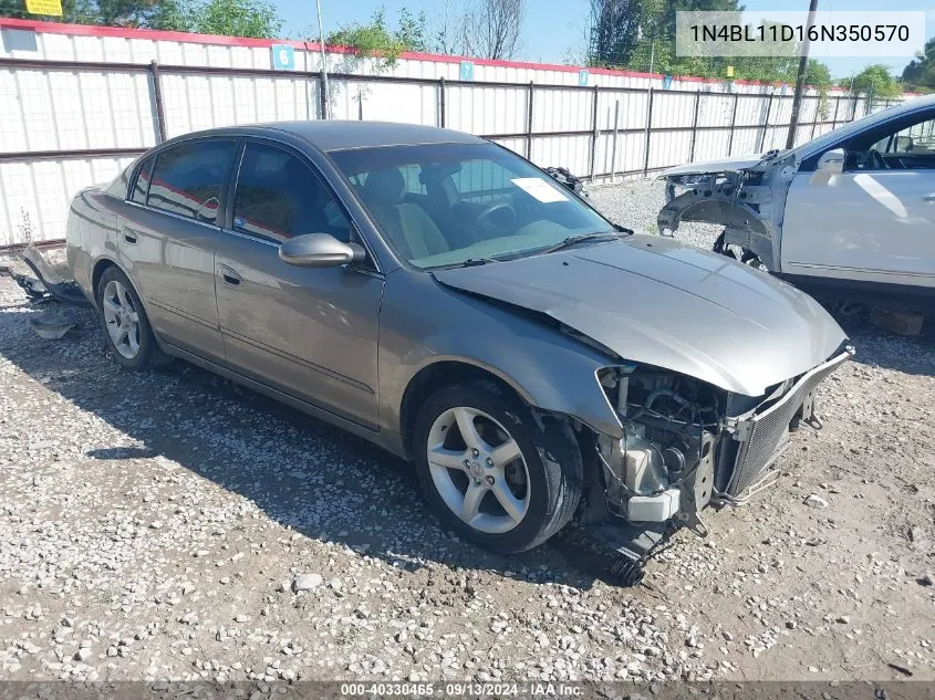 2006 Nissan Altima 3.5 Se VIN: 1N4BL11D16N350570 Lot: 40330465