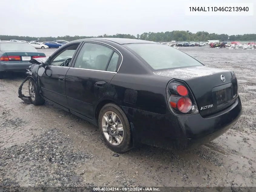 2006 Nissan Altima S/Sl VIN: 1N4AL11D46C213940 Lot: 40334214