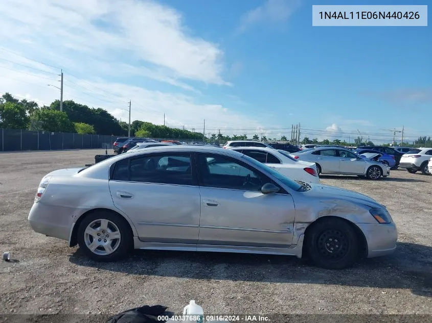 2006 Nissan Altima S/Sl VIN: 1N4AL11E06N440426 Lot: 40337686