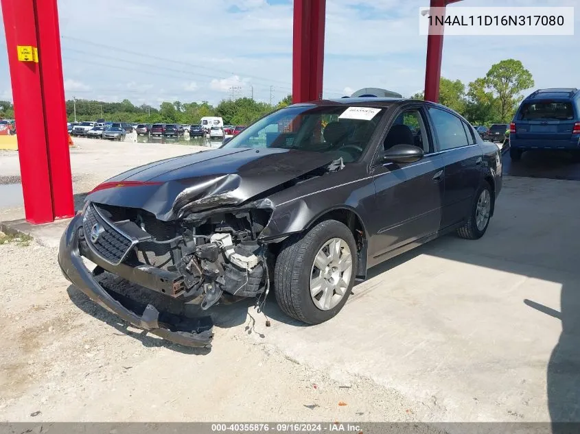 2006 Nissan Altima 2.5 S VIN: 1N4AL11D16N317080 Lot: 40355876