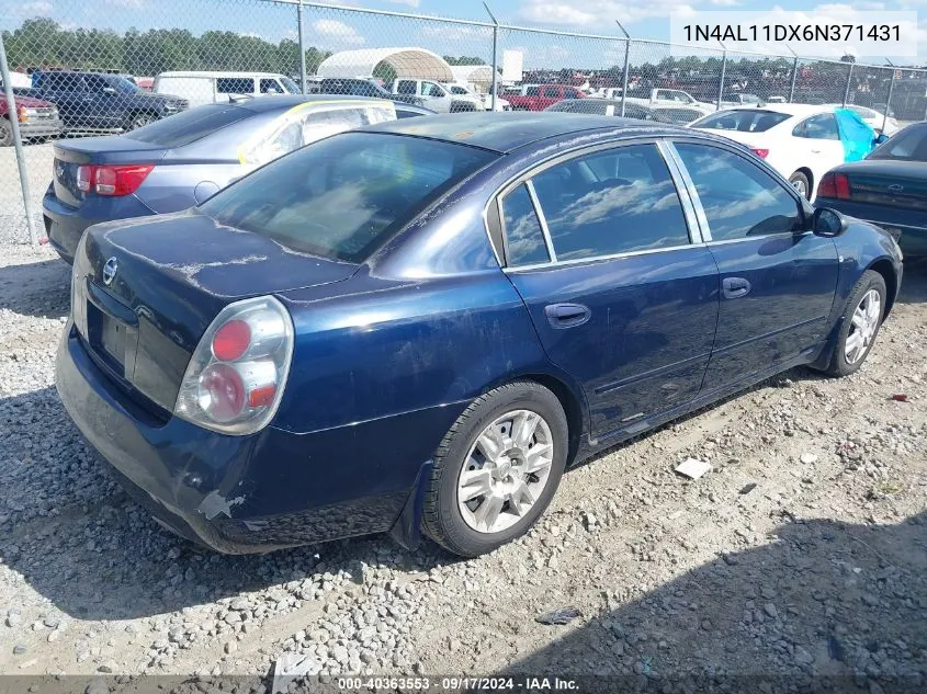 2006 Nissan Altima 2.5 S VIN: 1N4AL11DX6N371431 Lot: 40363553