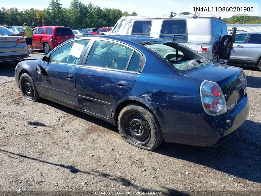 2006 Nissan Altima S/Sl VIN: 1N4AL11D86C201905 Lot: 40372346