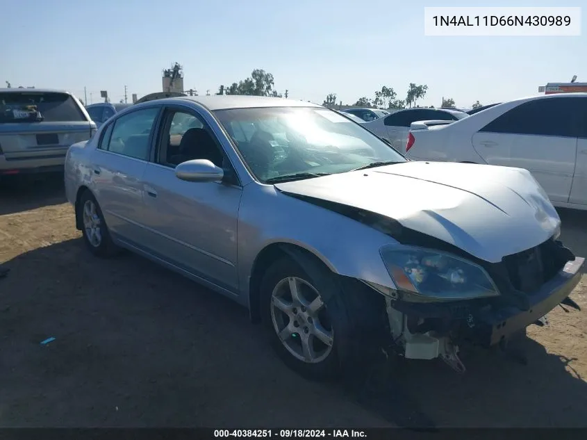 2006 Nissan Altima 2.5 S VIN: 1N4AL11D66N430989 Lot: 40384251