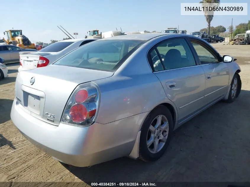 2006 Nissan Altima 2.5 S VIN: 1N4AL11D66N430989 Lot: 40384251