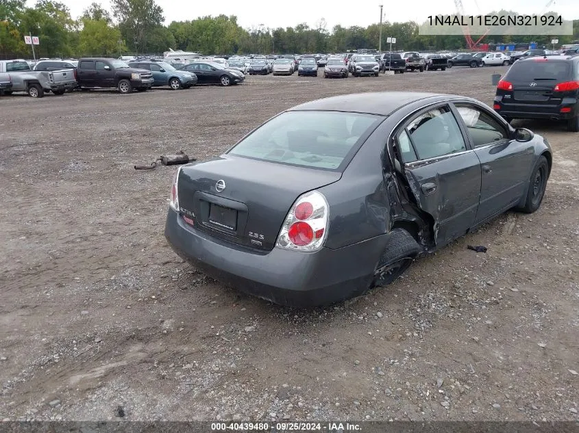 1N4AL11E26N321924 2006 Nissan Altima 2.5 S