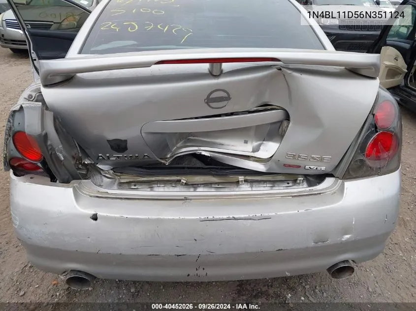 1N4BL11D56N351124 2006 Nissan Altima 3.5 Se