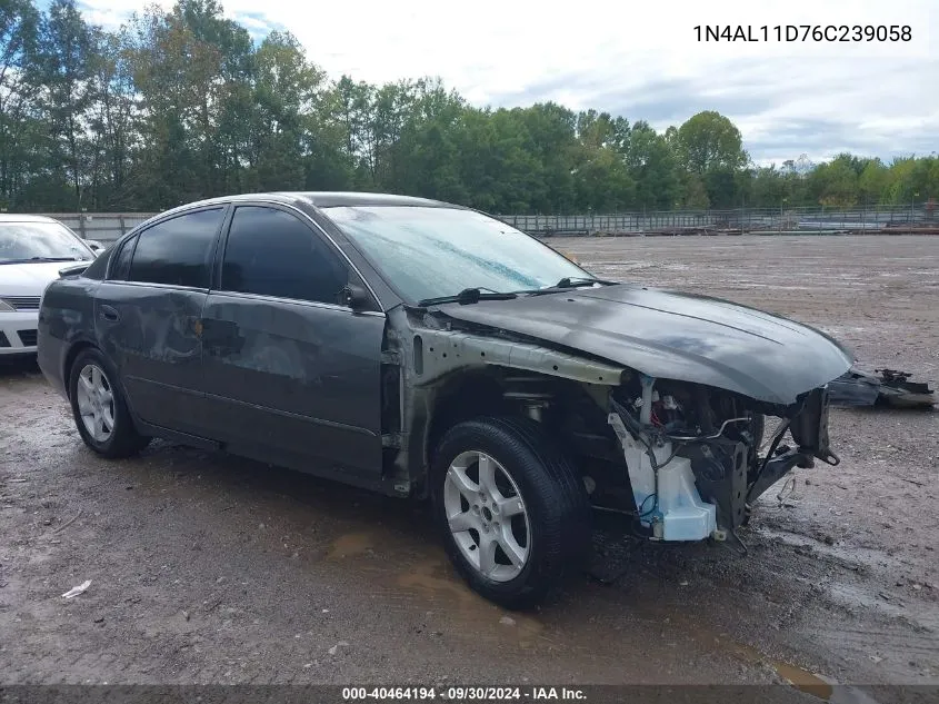 2006 Nissan Altima 2.5 S VIN: 1N4AL11D76C239058 Lot: 40464194