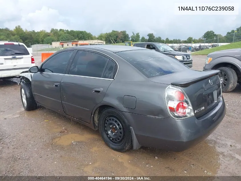 2006 Nissan Altima 2.5 S VIN: 1N4AL11D76C239058 Lot: 40464194