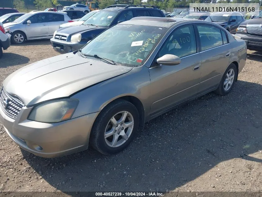 2006 Nissan Altima 2.5 S VIN: 1N4AL11D16N415168 Lot: 40527239