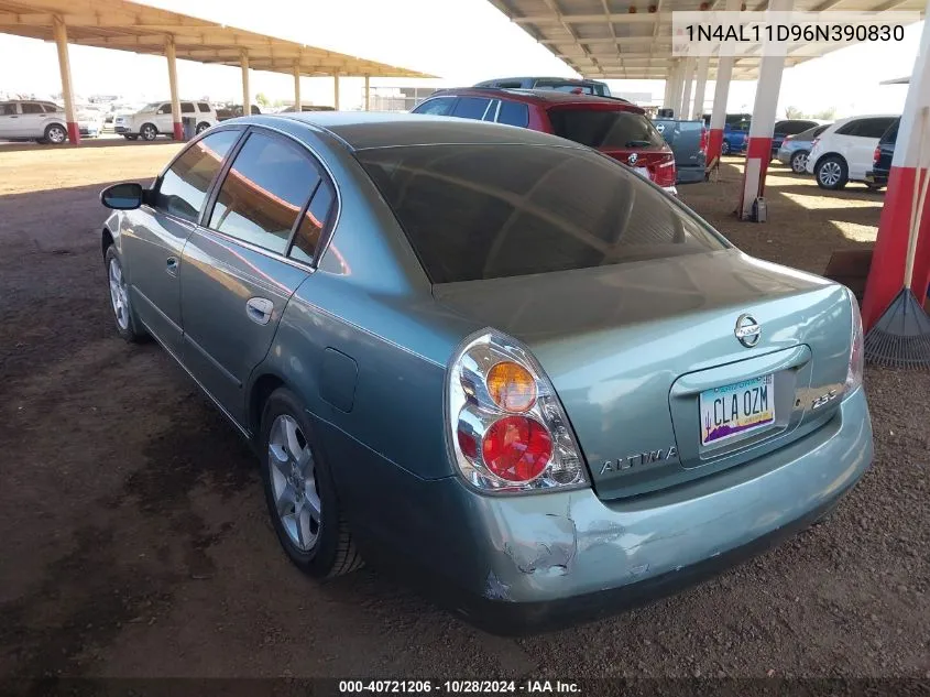 2006 Nissan Altima 2.5 S VIN: 1N4AL11D96N390830 Lot: 40721206