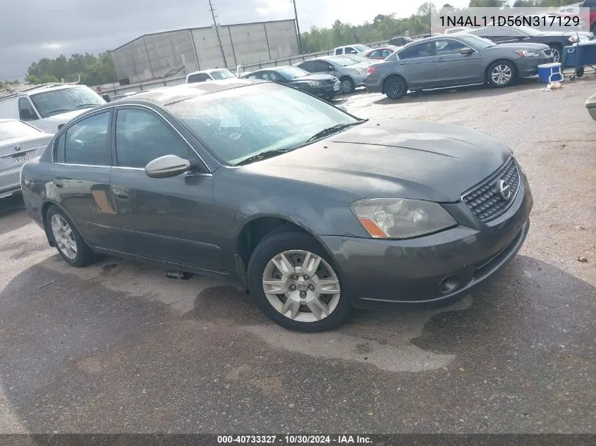 2006 Nissan Altima 2.5 S VIN: 1N4AL11D56N317129 Lot: 40733327