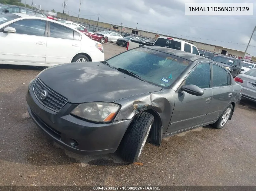 2006 Nissan Altima 2.5 S VIN: 1N4AL11D56N317129 Lot: 40733327