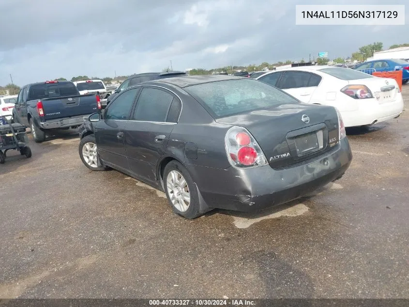 2006 Nissan Altima 2.5 S VIN: 1N4AL11D56N317129 Lot: 40733327