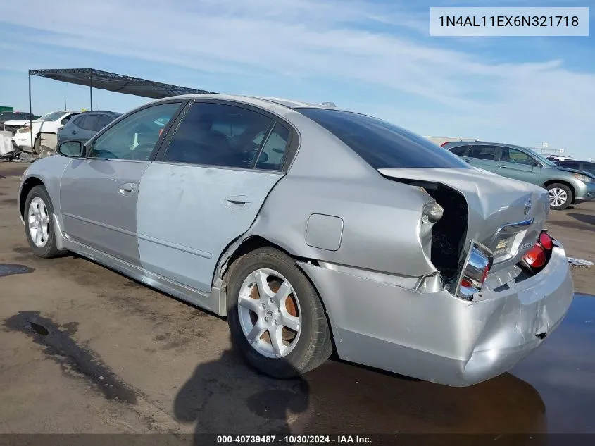 2006 Nissan Altima 2.5 S VIN: 1N4AL11EX6N321718 Lot: 40739487