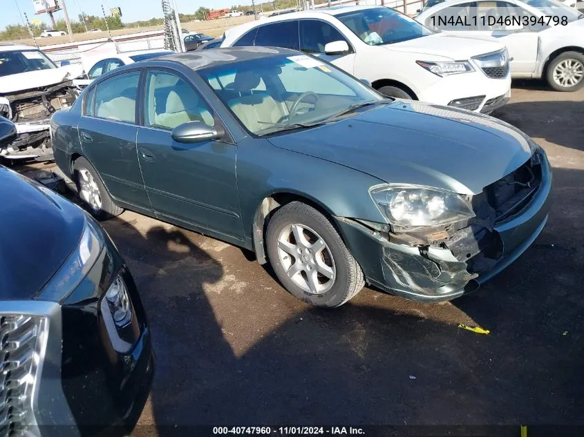 2006 Nissan Altima 2.5 S VIN: 1N4AL11D46N394798 Lot: 40747960