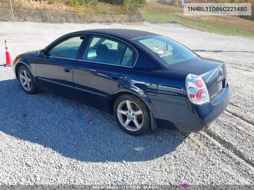 2006 Nissan Altima 3.5 Se VIN: 1N4BL11D86C221480 Lot: 40765324