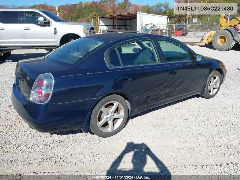 2006 Nissan Altima 3.5 Se VIN: 1N4BL11D86C221480 Lot: 40765324