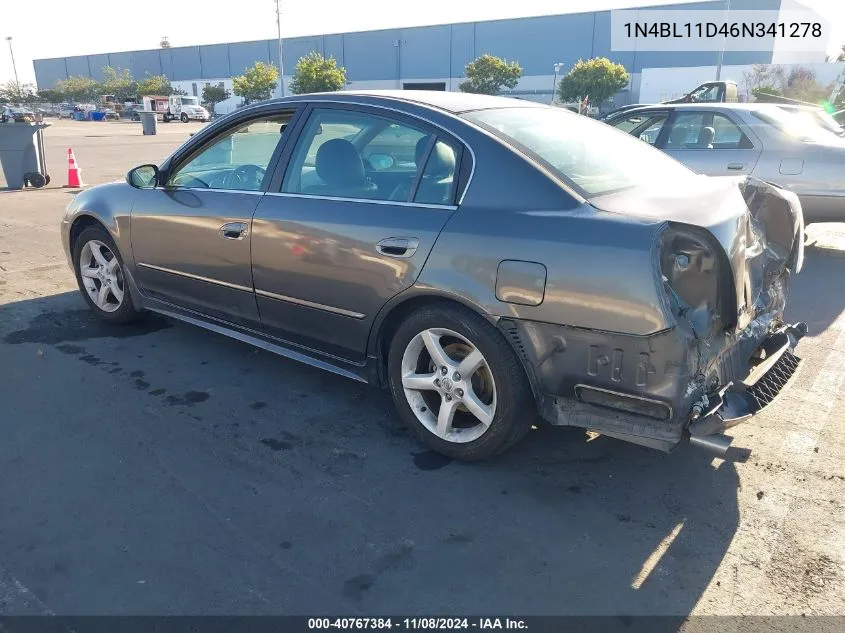 2006 Nissan Altima 3.5 Se VIN: 1N4BL11D46N341278 Lot: 40767384