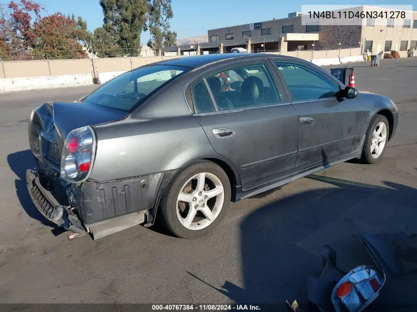 2006 Nissan Altima 3.5 Se VIN: 1N4BL11D46N341278 Lot: 40767384