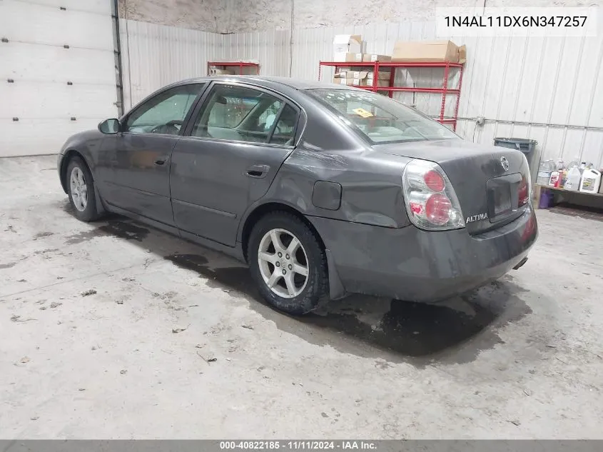 2006 Nissan Altima S/Sl VIN: 1N4AL11DX6N347257 Lot: 40822185