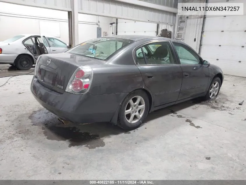 2006 Nissan Altima S/Sl VIN: 1N4AL11DX6N347257 Lot: 40822185