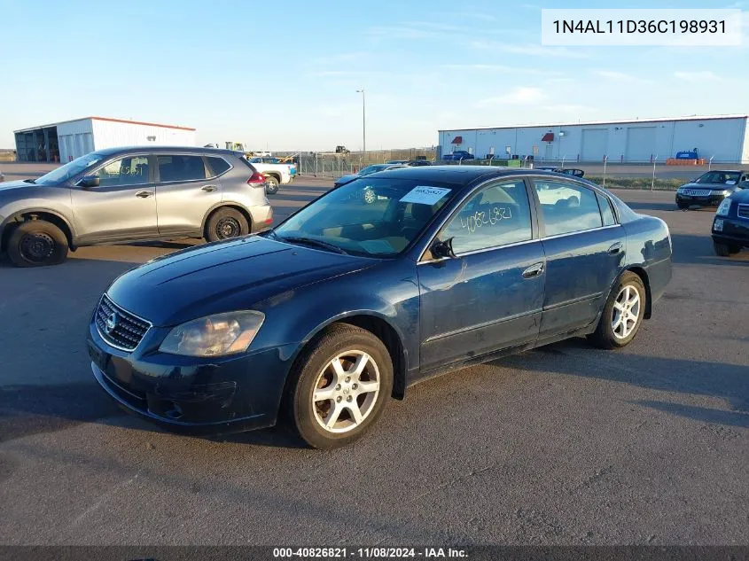 2006 Nissan Altima 2.5 S VIN: 1N4AL11D36C198931 Lot: 40826821