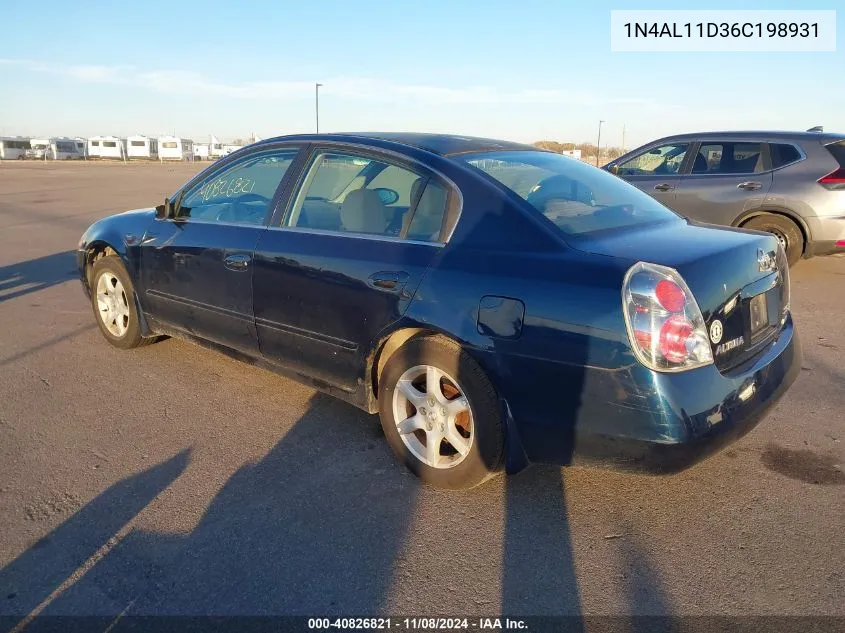 2006 Nissan Altima 2.5 S VIN: 1N4AL11D36C198931 Lot: 40826821