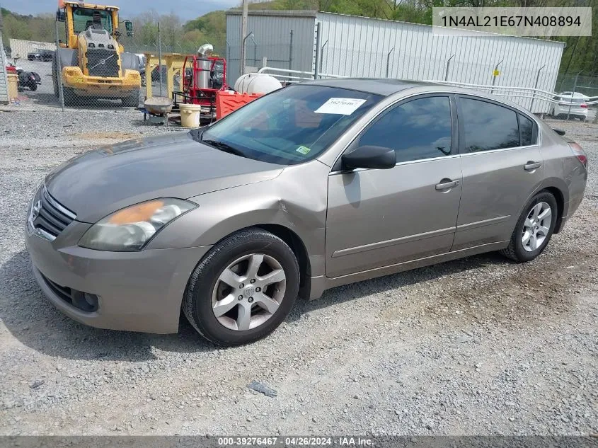 2007 Nissan Altima 2.5 S VIN: 1N4AL21E67N408894 Lot: 39276467