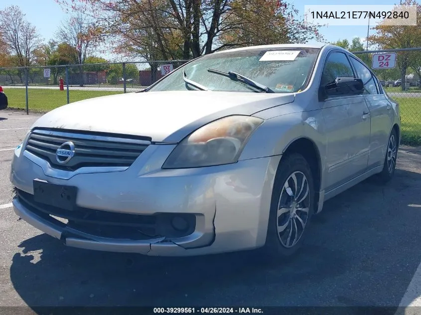 2007 Nissan Altima 2.5 S VIN: 1N4AL21E77N492840 Lot: 39299561