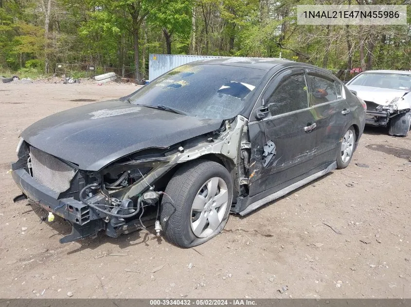 2007 Nissan Altima 2.5 S VIN: 1N4AL21E47N455986 Lot: 39340432