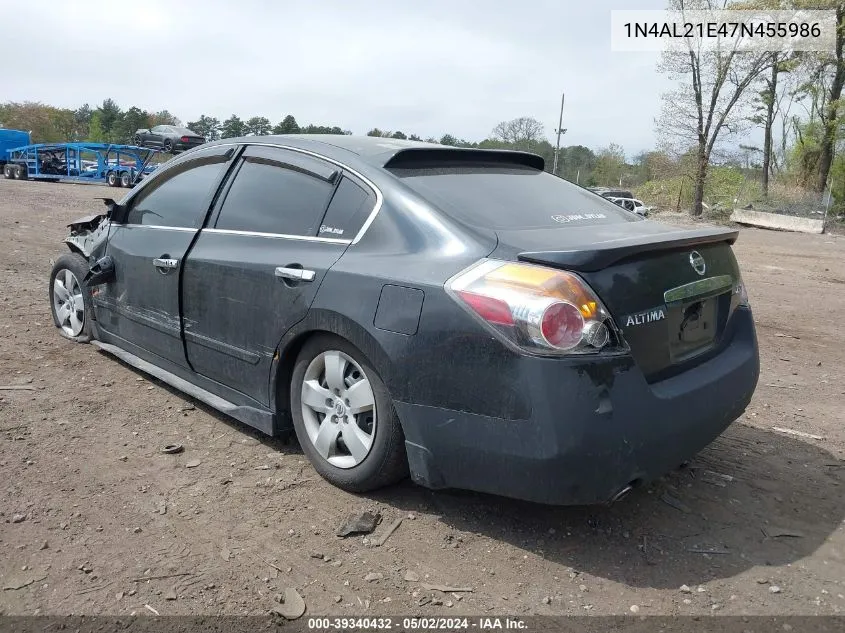 2007 Nissan Altima 2.5 S VIN: 1N4AL21E47N455986 Lot: 39340432