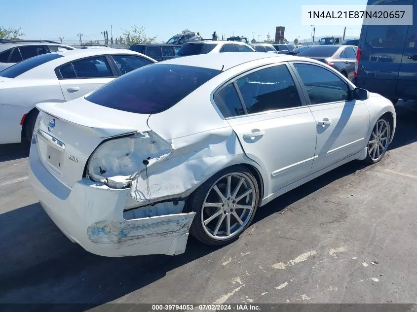 2007 Nissan Altima 2.5 S VIN: 1N4AL21E87N420657 Lot: 39794053